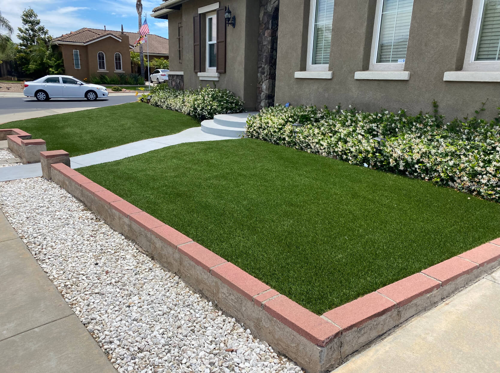 Front Yard Turf Installation by Artificial Grass of Frisco in Frisco, TX